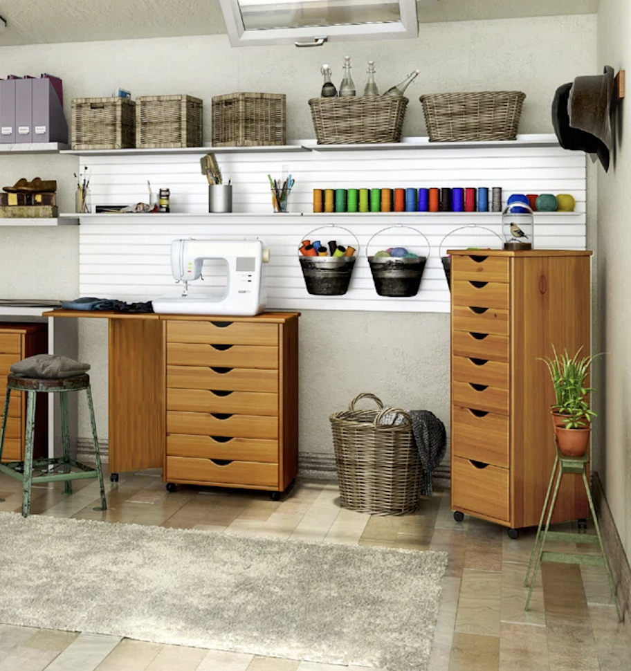 sewing desk and storage